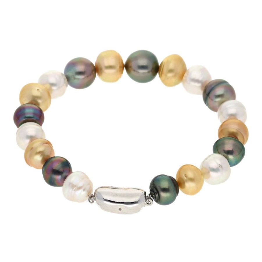 Gem Shopping Aquarian Pearls South Sea Pearl Bracelet In Silver | Pearl