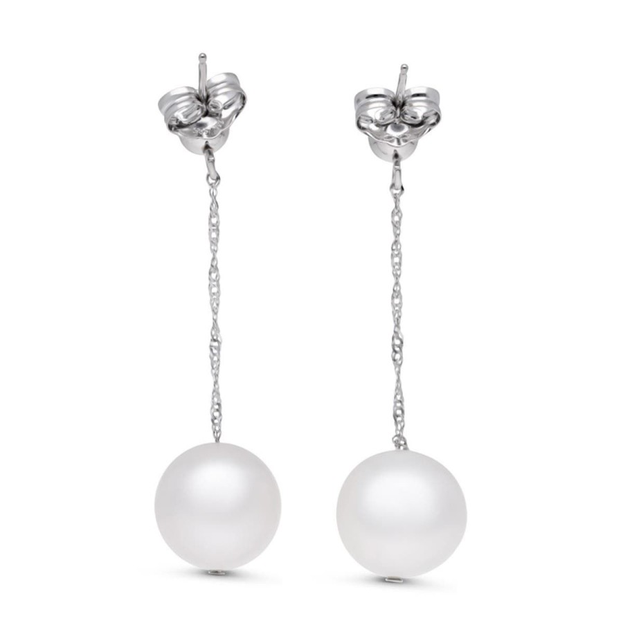 Gem Shopping Lali Jewels Freshwater Pearl Dangle Earrings In 14K White Gold | Pearl