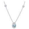 Gem Shopping Cirari Couture Aquamarine And Diamond Pendant In 14K | Aquamarine