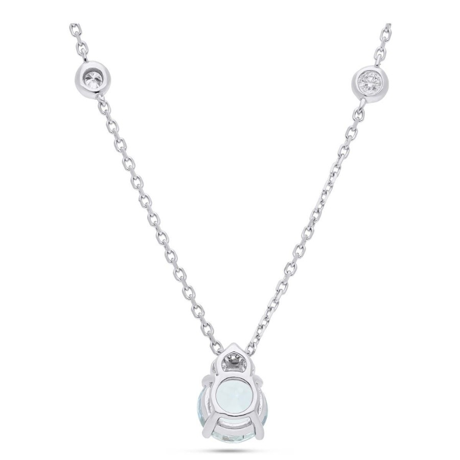 Gem Shopping Cirari Couture Aquamarine And Diamond Pendant In 14K | Aquamarine