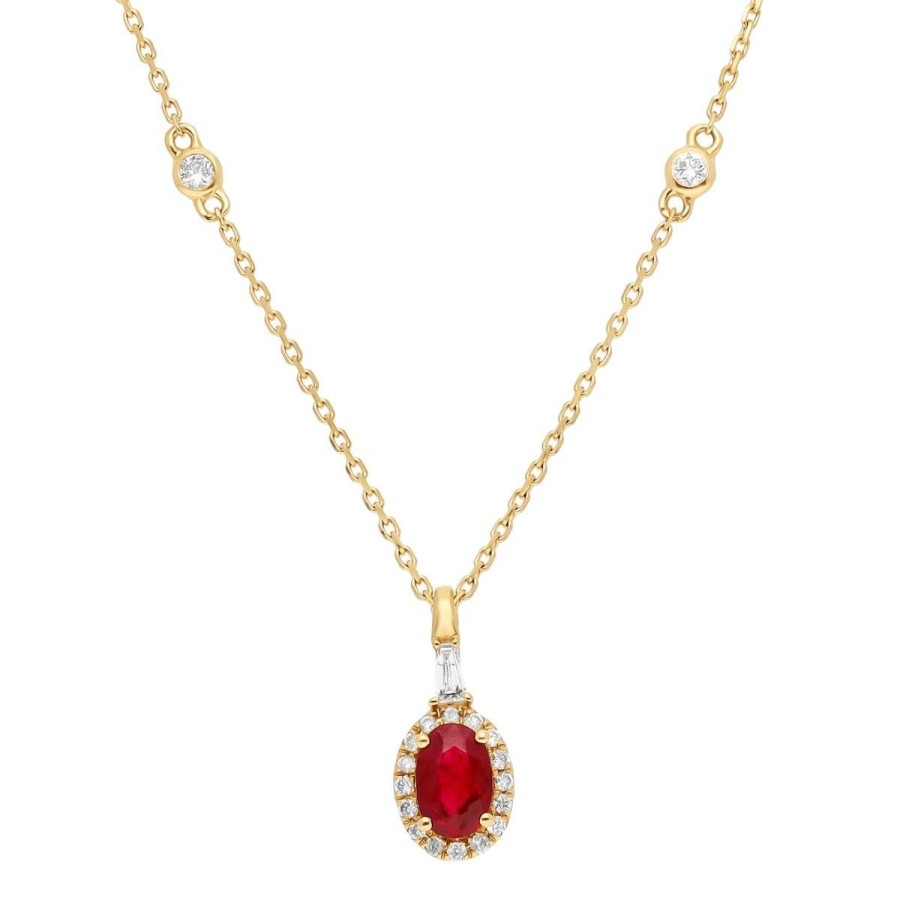 Gem Shopping Cirari Couture Jewels Ruby And Diamond Pendant In 14K | Ruby