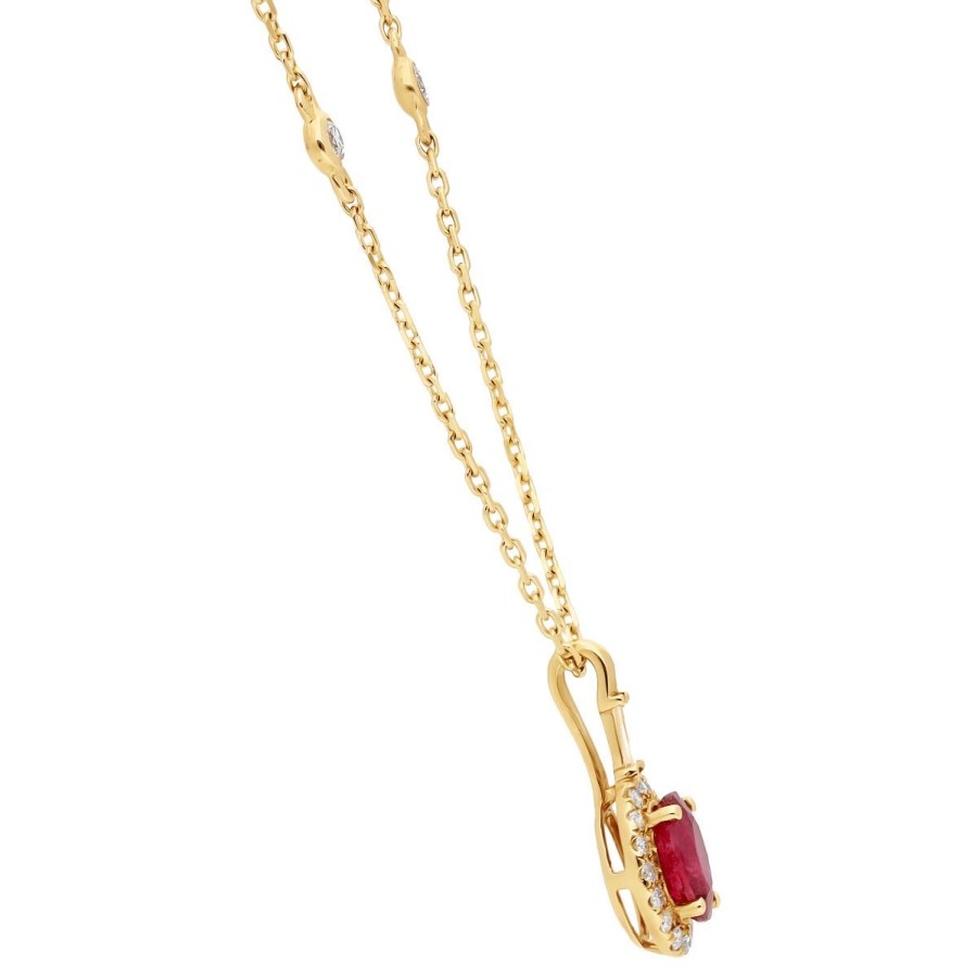 Gem Shopping Cirari Couture Jewels Ruby And Diamond Pendant In 14K | Ruby