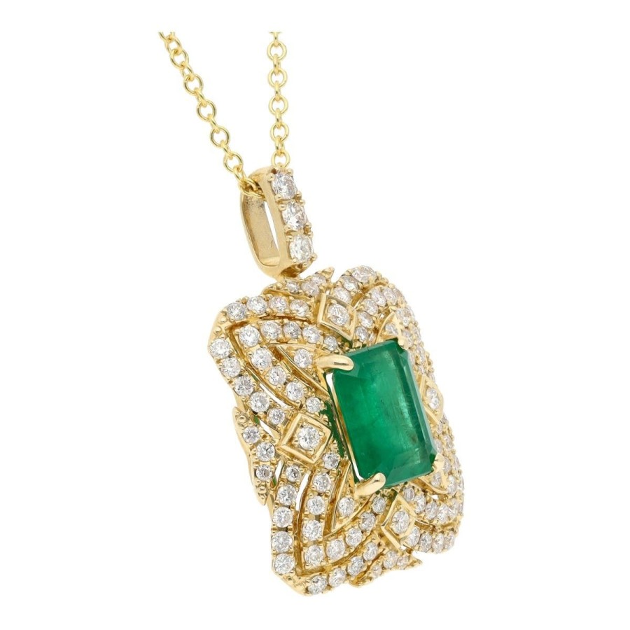 Gem Shopping Effy Emerald And Diamond Pendant In 14K | Emerald