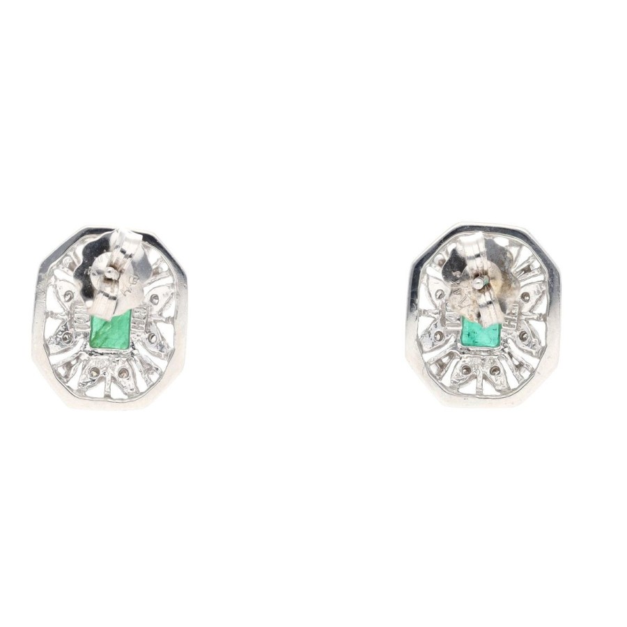 Gem Shopping Effy Emerald And Diamond Stud Earrings In 14K | Emerald