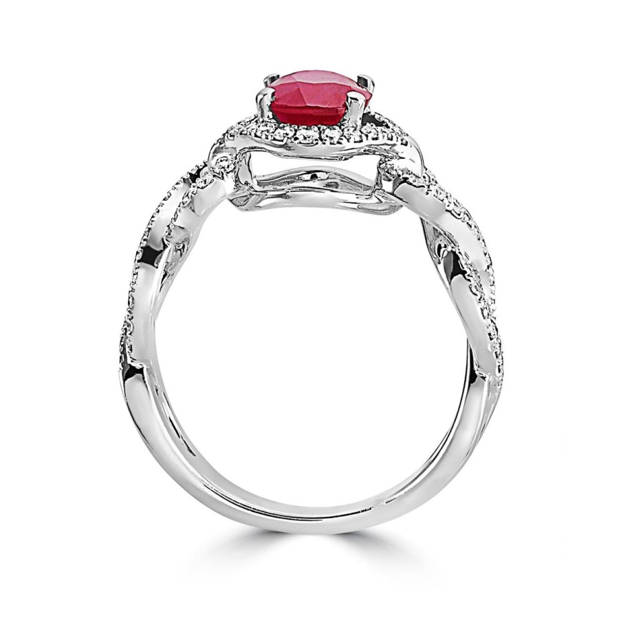 Gem Shopping Effy Ruby And Diamond Ring In 14K White Gold | Ruby