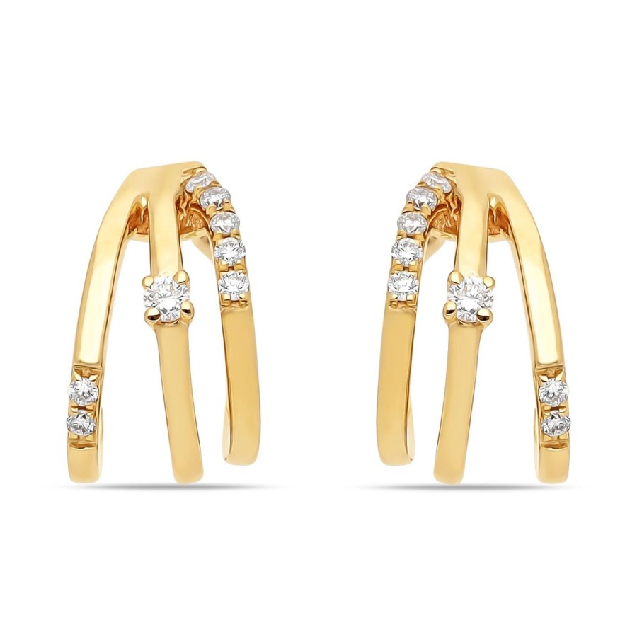 Gem Shopping Brevani Diamond Huggie Earrings In 14K | Diamond