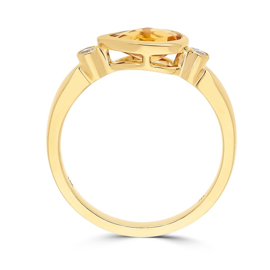 Gem Shopping Brevani Citrine And Diamond Ring In 14K | Citrine