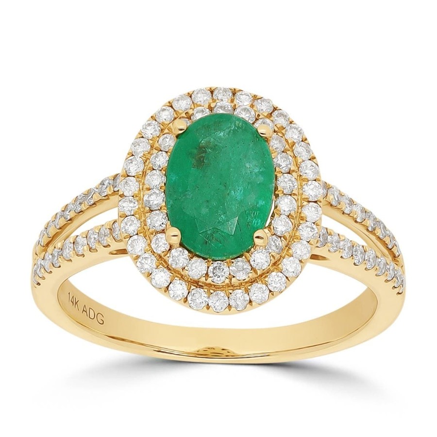 Gem Shopping Gem Bleu Emerald And Diamond Ring In 14K | Emerald