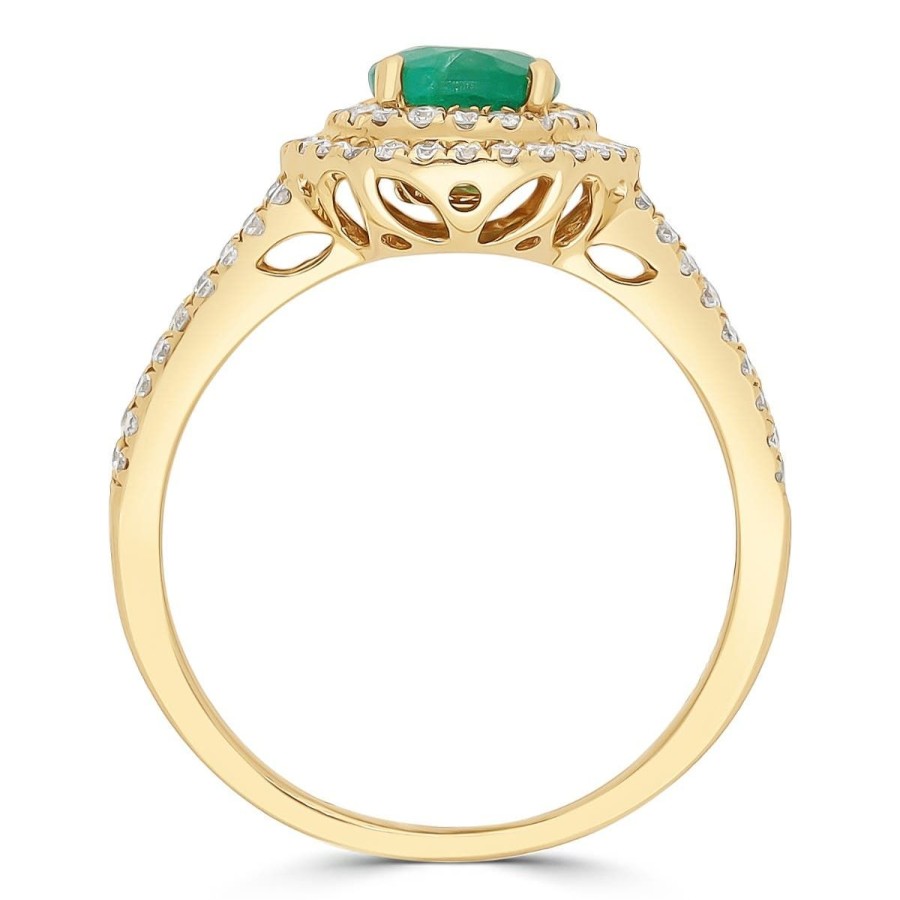 Gem Shopping Gem Bleu Emerald And Diamond Ring In 14K | Emerald