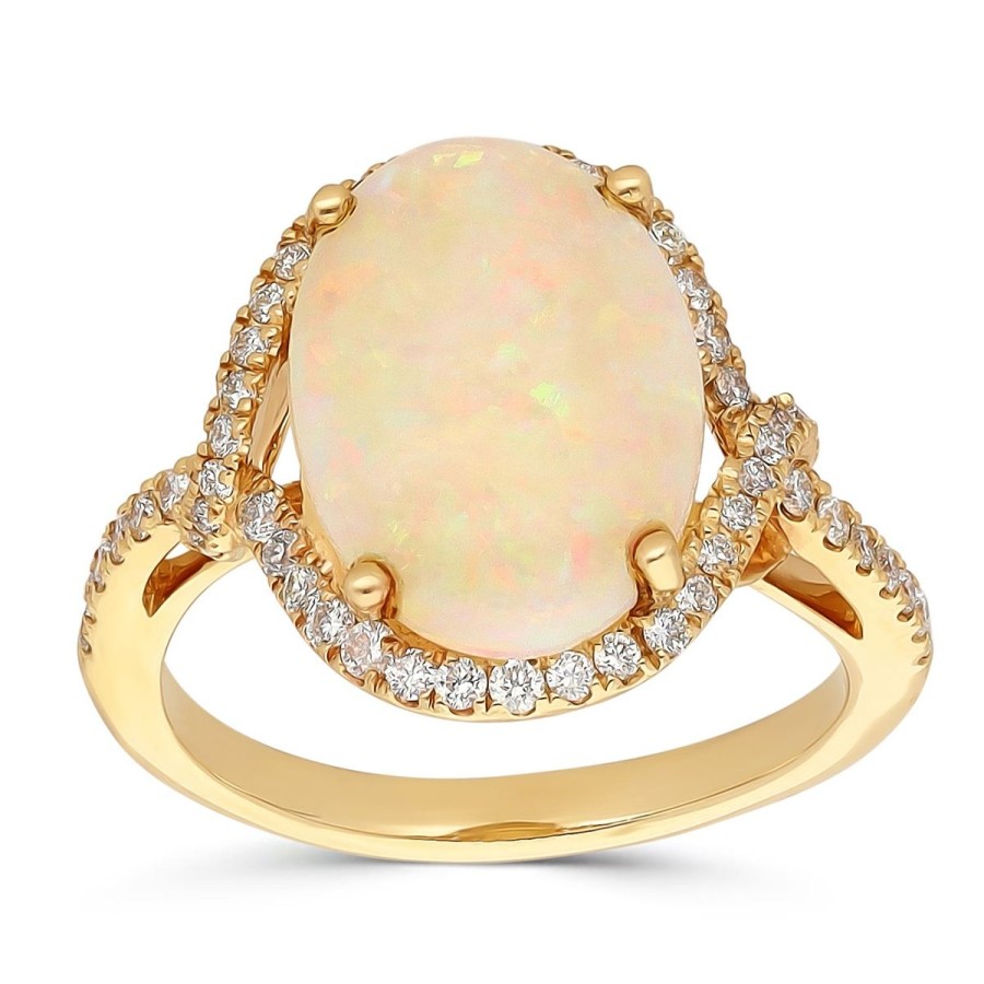 Gem Shopping Effy Ethiopian Opal And Diamond Ring In 14K | Opal