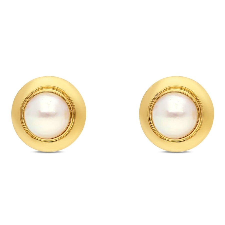 Gem Shopping Cut By Ben Mabe Pearl Earrings In 14K | Pearl