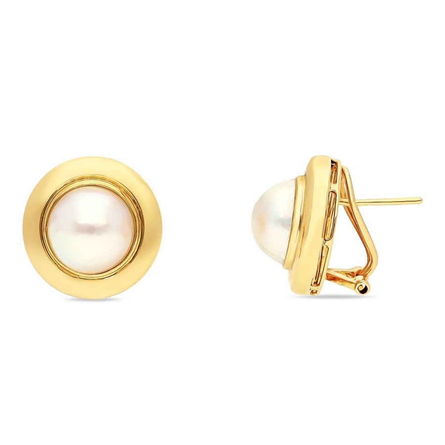 Gem Shopping Cut By Ben Mabe Pearl Earrings In 14K | Pearl