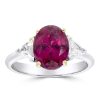 Gem Shopping Garnet And Diamond Ring In 14K White Gold | Garnet