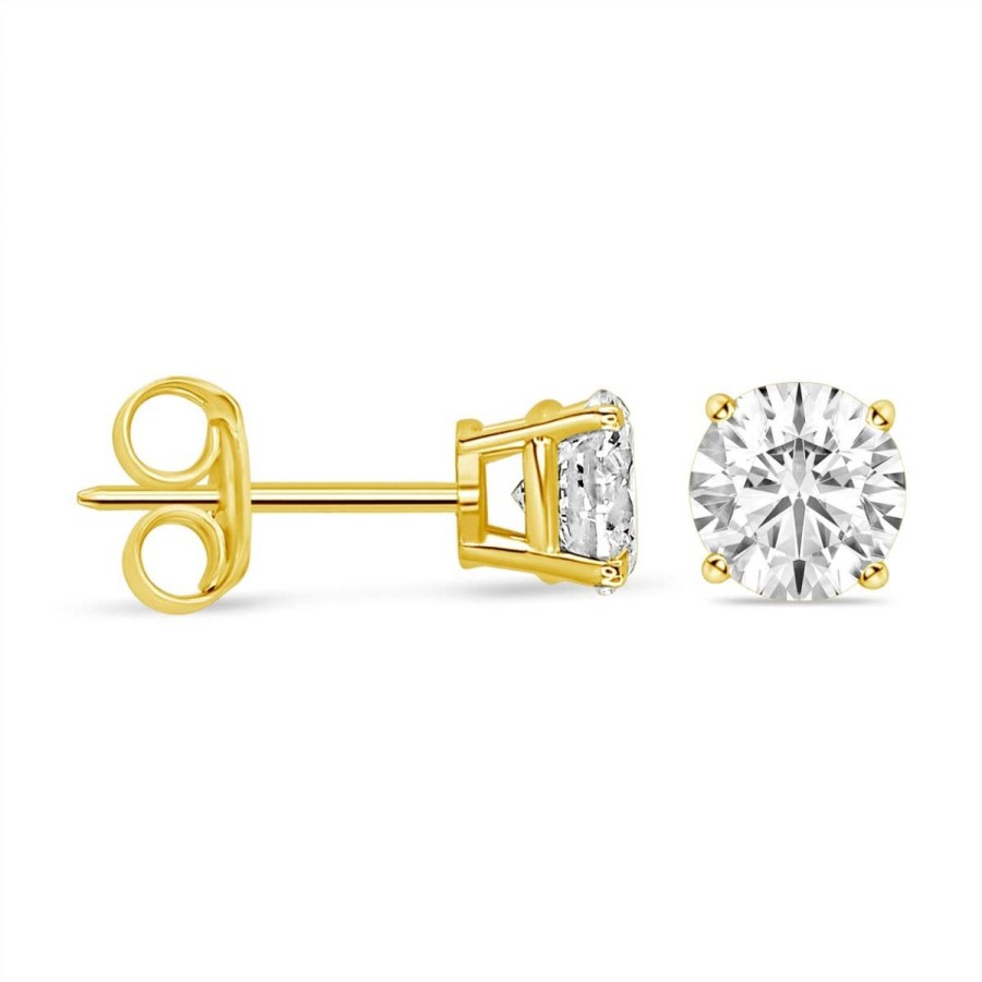 Gem Shopping 1 1/2 Ctw Diamond Stud Earrings In 14K | Diamond