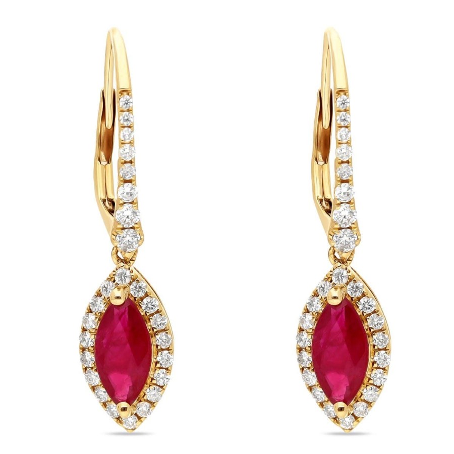 Gem Shopping Cirari Couture Jewels Ruby And Diamond Earrings In 14K | Ruby