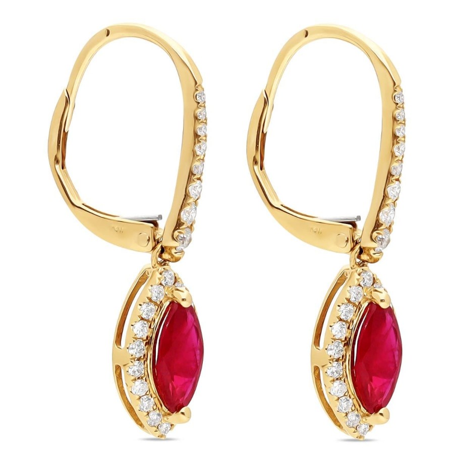 Gem Shopping Cirari Couture Jewels Ruby And Diamond Earrings In 14K | Ruby