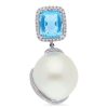 Gem Shopping Cultured South Sea Pearl And Diamond Pendant In 18K White Gold | Pearl