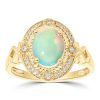 Gem Shopping Cirari Couture Opal And Diamond Ring In 14K Yellow Gold | Opal