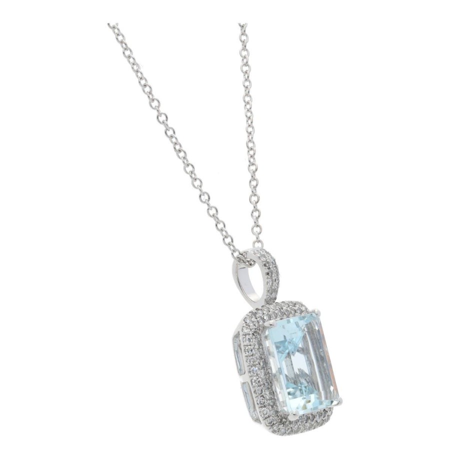 Gem Shopping Effy Aquamarine And Diamond Pendant In 14K | Aquamarine