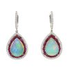 Gem Shopping Effy Opal, Diamond And Ruby Earrings In 14K White Gold | Opal