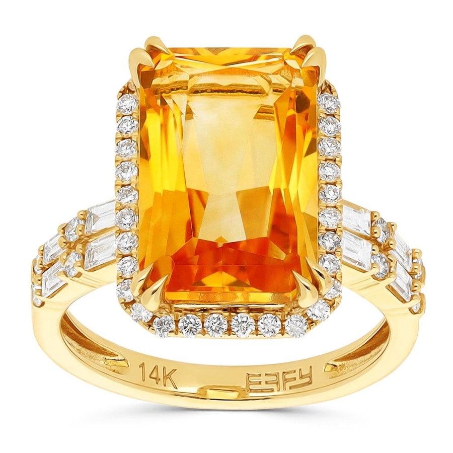 Gem Shopping Effy Citrine And Diamond Ring In 14K | Citrine