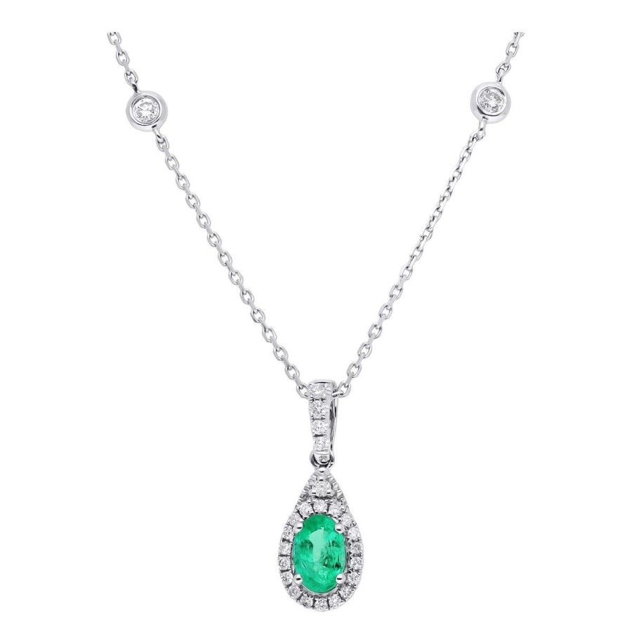 Gem Shopping Cirari Couture Jewels Emerald And Diamond Pendant In 14K | Emerald