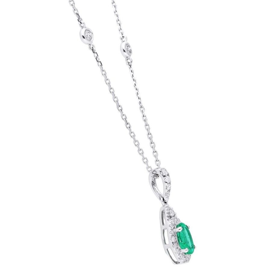 Gem Shopping Cirari Couture Jewels Emerald And Diamond Pendant In 14K | Emerald