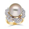 Gem Shopping Cut By Ben Tahitian Pearl And Diamond Ring In 14K | Pearl