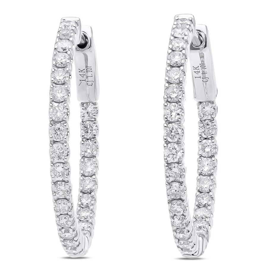 Gem Shopping Cirari Couture Diamond Hoop Earrings In 14K | Diamond