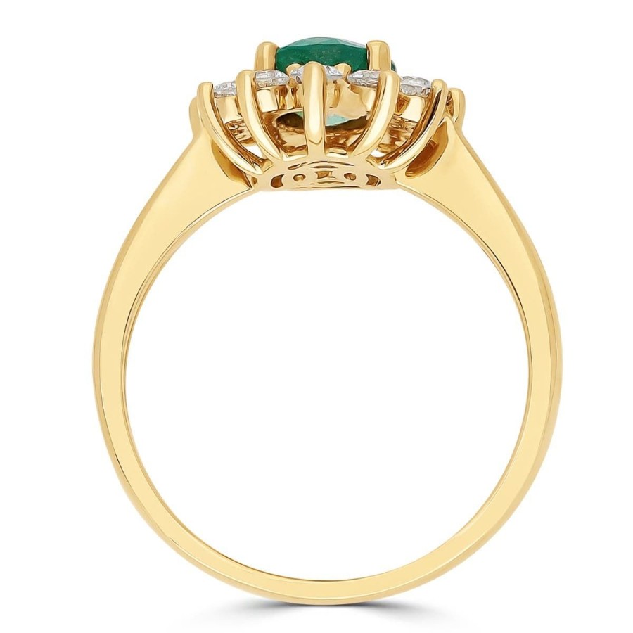 Gem Shopping Gem Bleu Emerald And Diamond Ring In 14K | Emerald