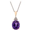 Gem Shopping Siberian Amethyst And Diamond Pendant In 14K Rose Gold | Amethyst