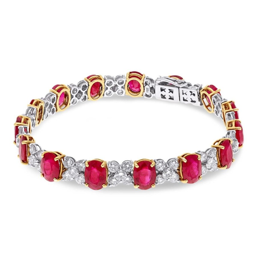 Gem Shopping Ruby And Diamond Bracelet In 18K | Ruby