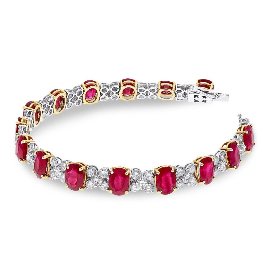 Gem Shopping Ruby And Diamond Bracelet In 18K | Ruby