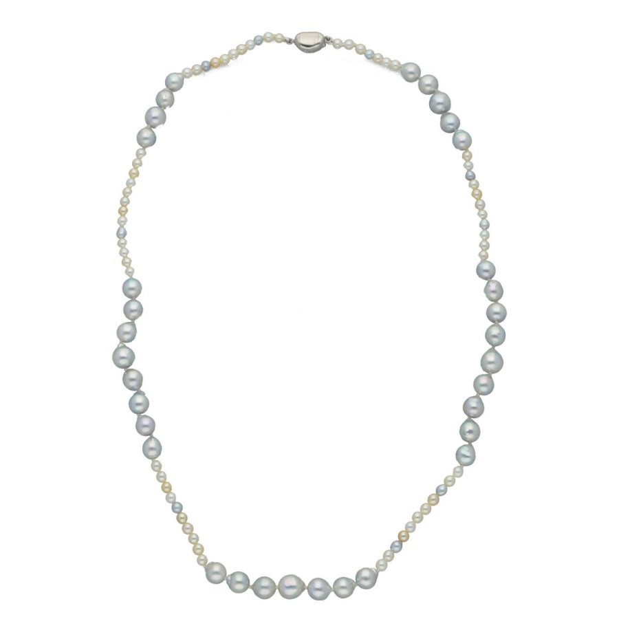 Gem Shopping Aquarian Pearls Cultured Akoya Pearl Necklace In Sterling Silver | Pearl