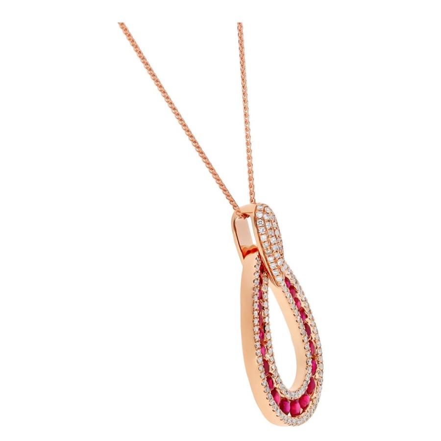 Gem Shopping Ruby And Diamond Pendant In 14K | Ruby