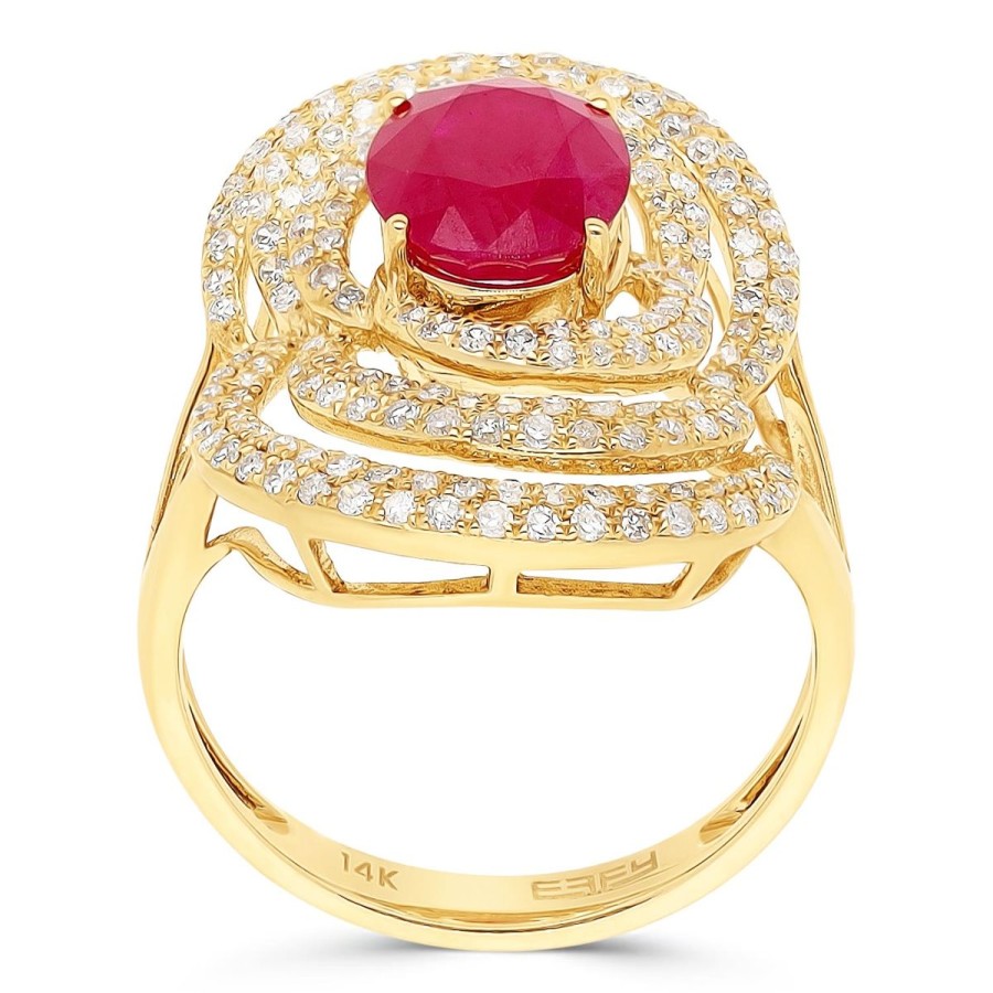 Gem Shopping Effy Ruby And Diamond Ring In 14K | Ruby