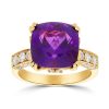 Gem Shopping Cut By Ben Siberian Amethyst And Diamond Ring In 14K | Amethyst