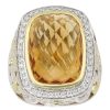 Gem Shopping Charles Krypell Citrine And Diamond Ring In Sterling Silver|18K | Citrine