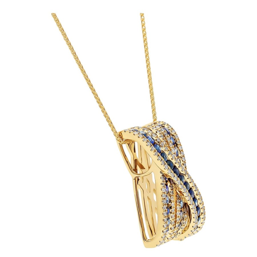 Gem Shopping Sapphire And Diamond Pendant In 14K | Sapphire