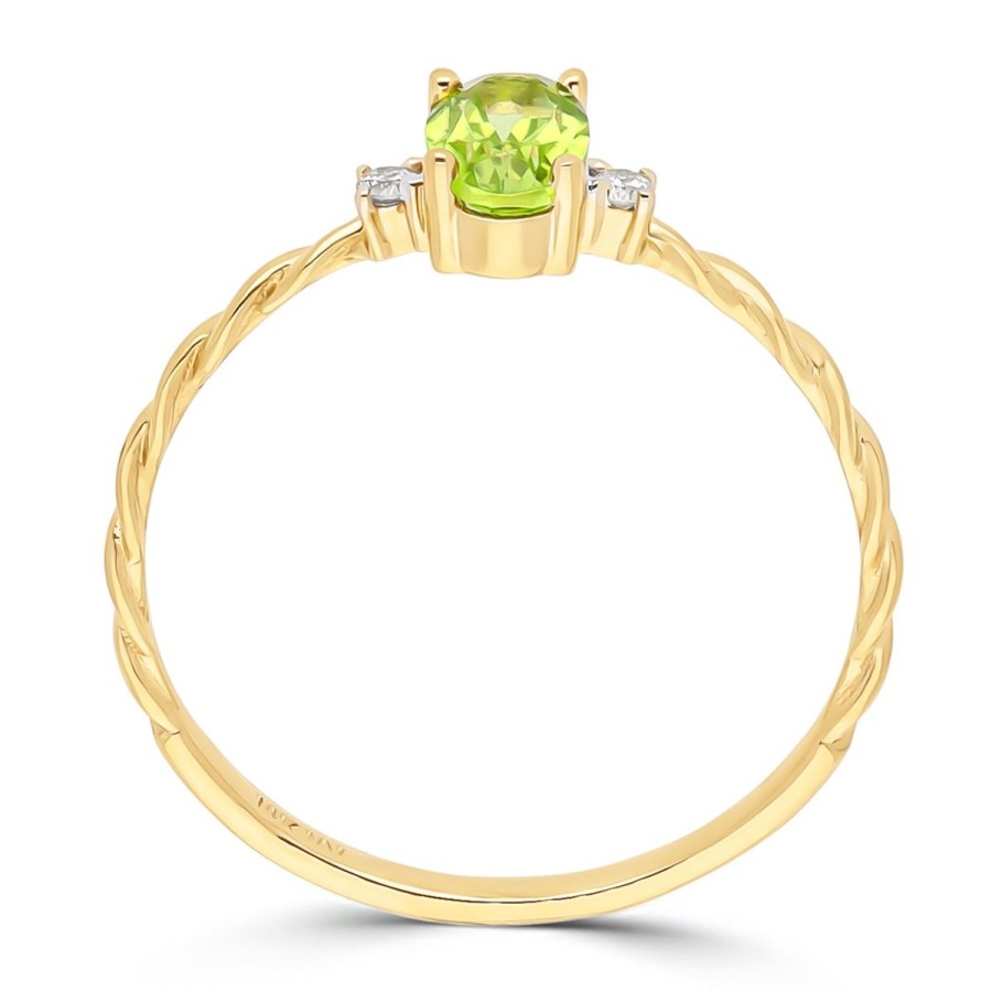 Gem Shopping Brevani Peridot And Diamond Ring In 14K | Peridot