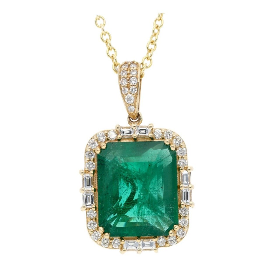 Gem Shopping Effy Emerald And Diamond Pendant In 14K | Emerald