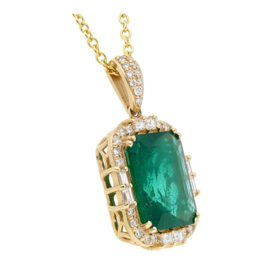 Gem Shopping Effy Emerald And Diamond Pendant In 14K | Emerald