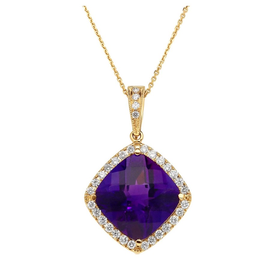 Gem Shopping Cut By Ben Siberian Amethyst And Diamond Pendant In 14K | Amethyst