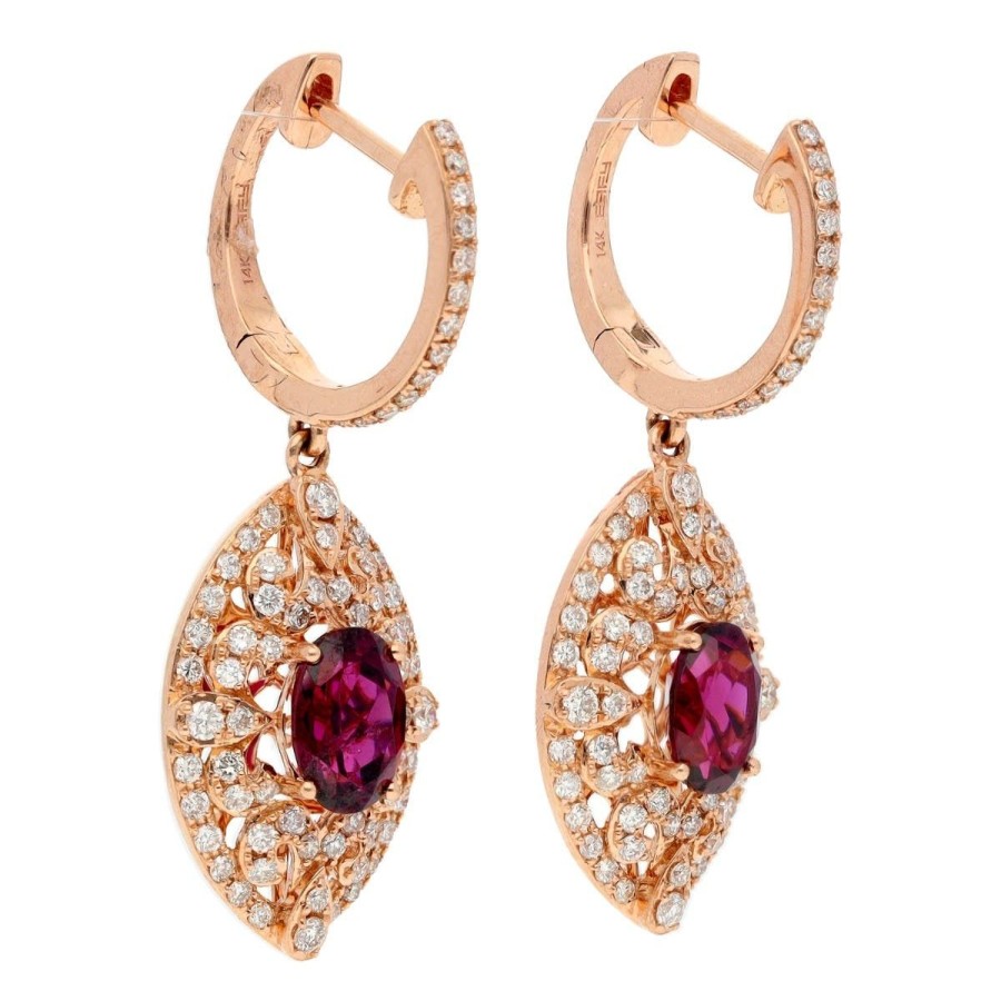 Gem Shopping Effy Rhodolite Garnet And Diamond Earrings In 14K Rose Gold | Garnet