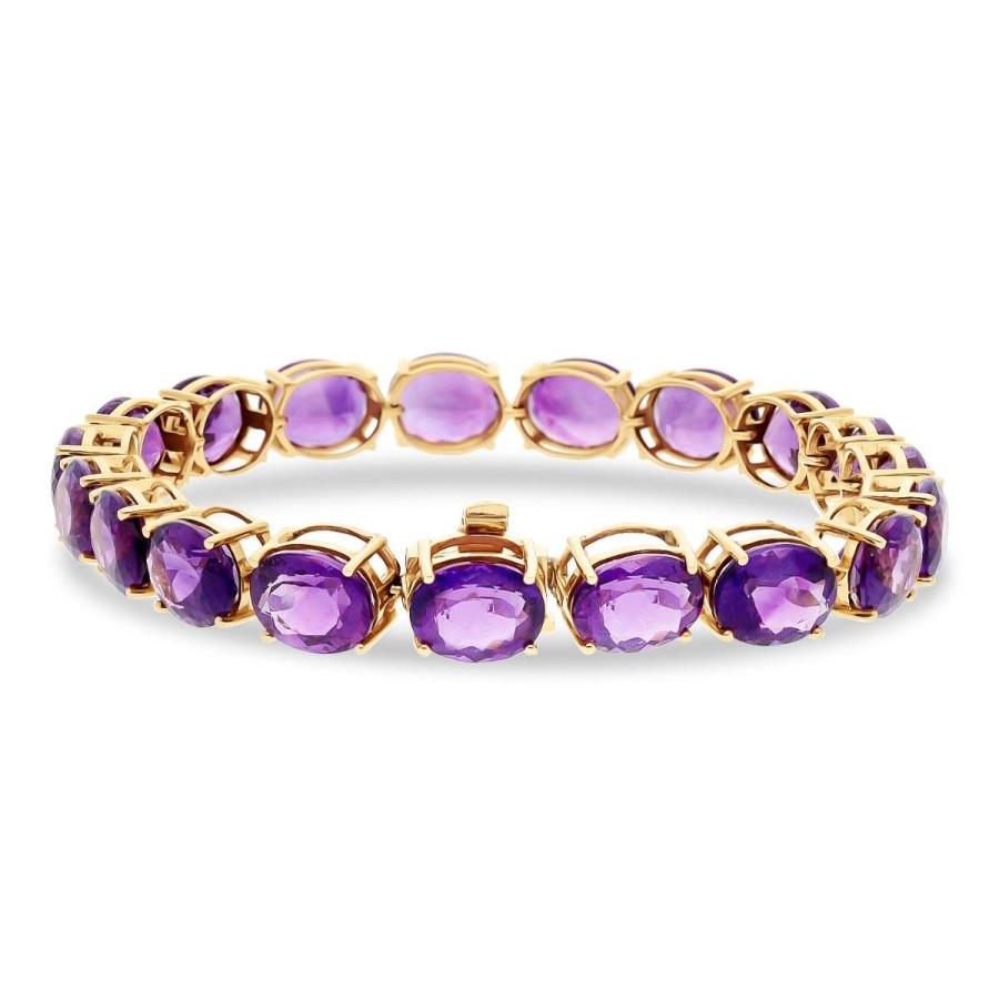 Gem Shopping Siberian Amethyst Bracelet In 14K Yellow Gold | Amethyst