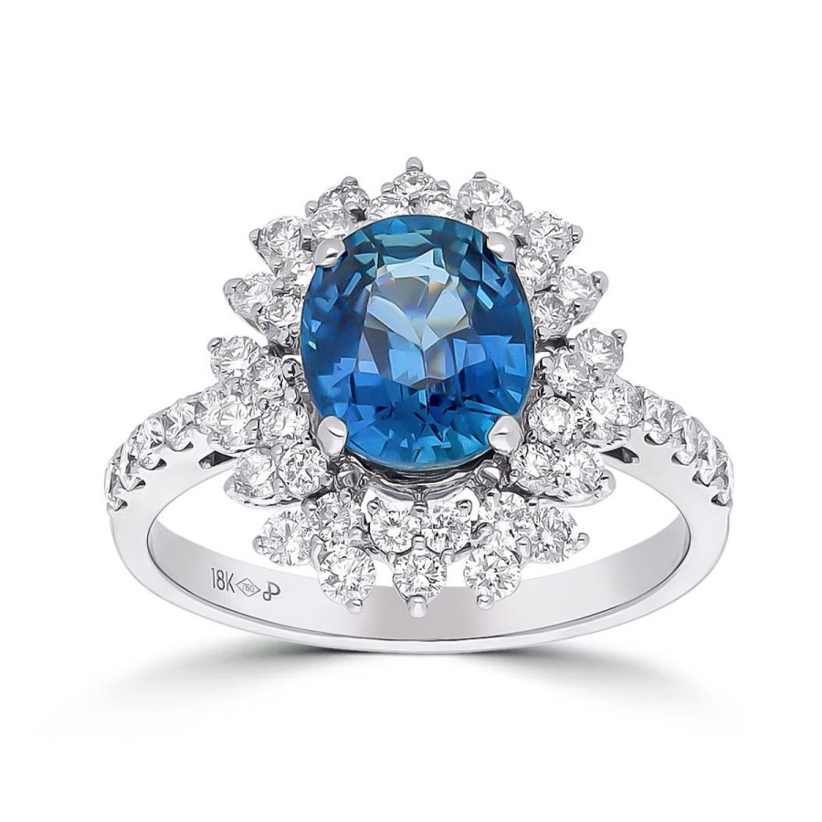 Gem Shopping Cut By Ben Sapphire And Diamond Ring In 18K | Sapphire