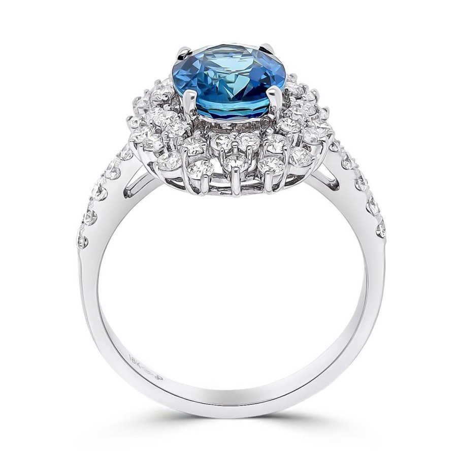 Gem Shopping Cut By Ben Sapphire And Diamond Ring In 18K | Sapphire