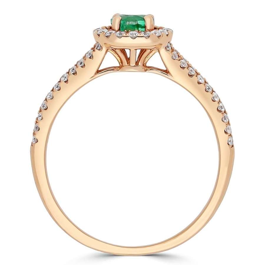 Gem Shopping Gem Bleu Emerald And Diamond Ring In 14K | Emerald