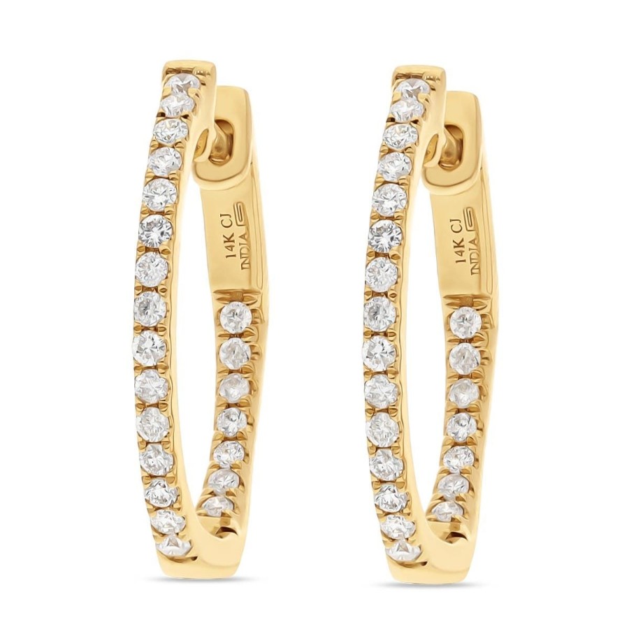 Gem Shopping Cirari Couture Diamond Hoop Earrings In 14K | Diamond