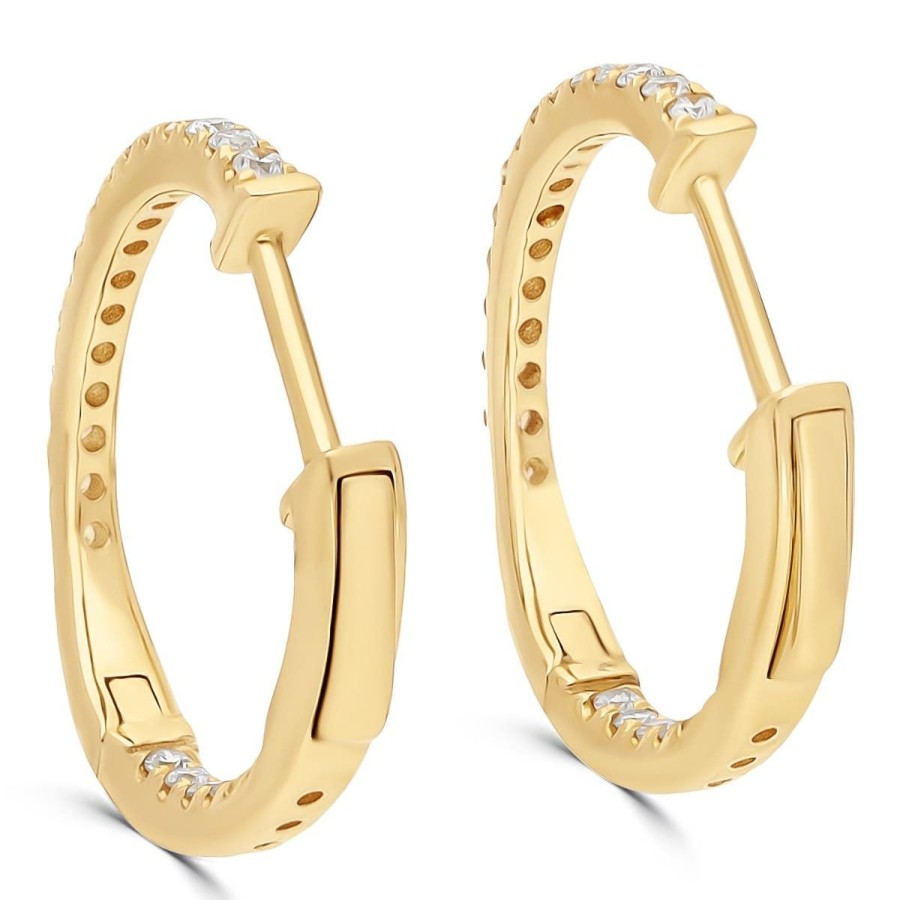 Gem Shopping Cirari Couture Diamond Hoop Earrings In 14K | Diamond